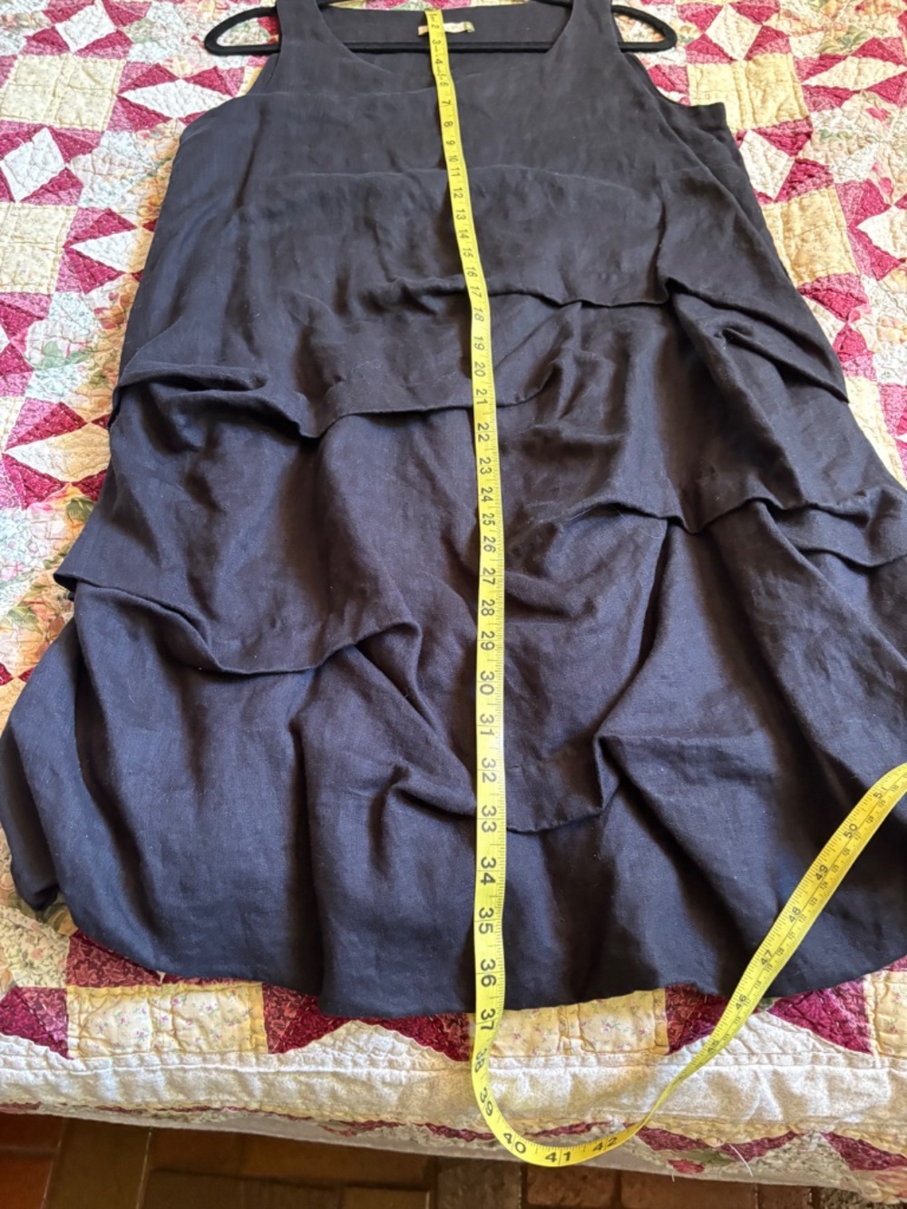 100% Black Linen Dress by Chalet Lagenlook Sleeveless - Picture 6 of 8